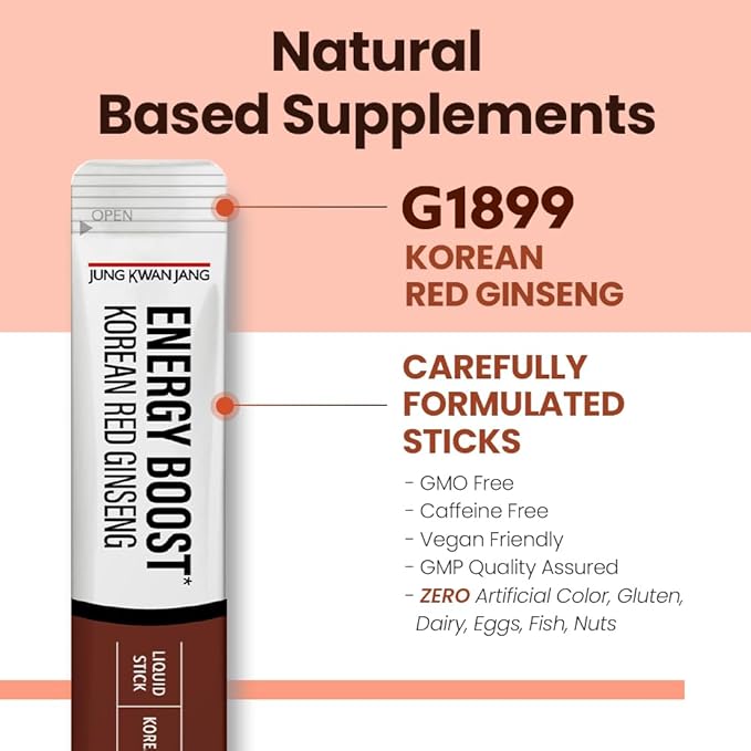 JungKwanJang Korean Red Panax Ginseng (1000mg) 10 Count