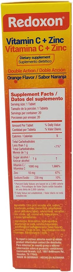 Orange Flavored Redoxon Effervescent Vitamin C 20 ct