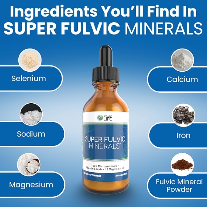 Super Fulvic Minerals: Herbal Detox 2 oz. 128 Servings.