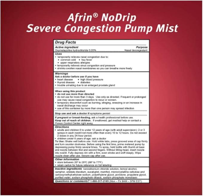 Afrin No Drip Severe Congestion 12 0.67 Fl 2)