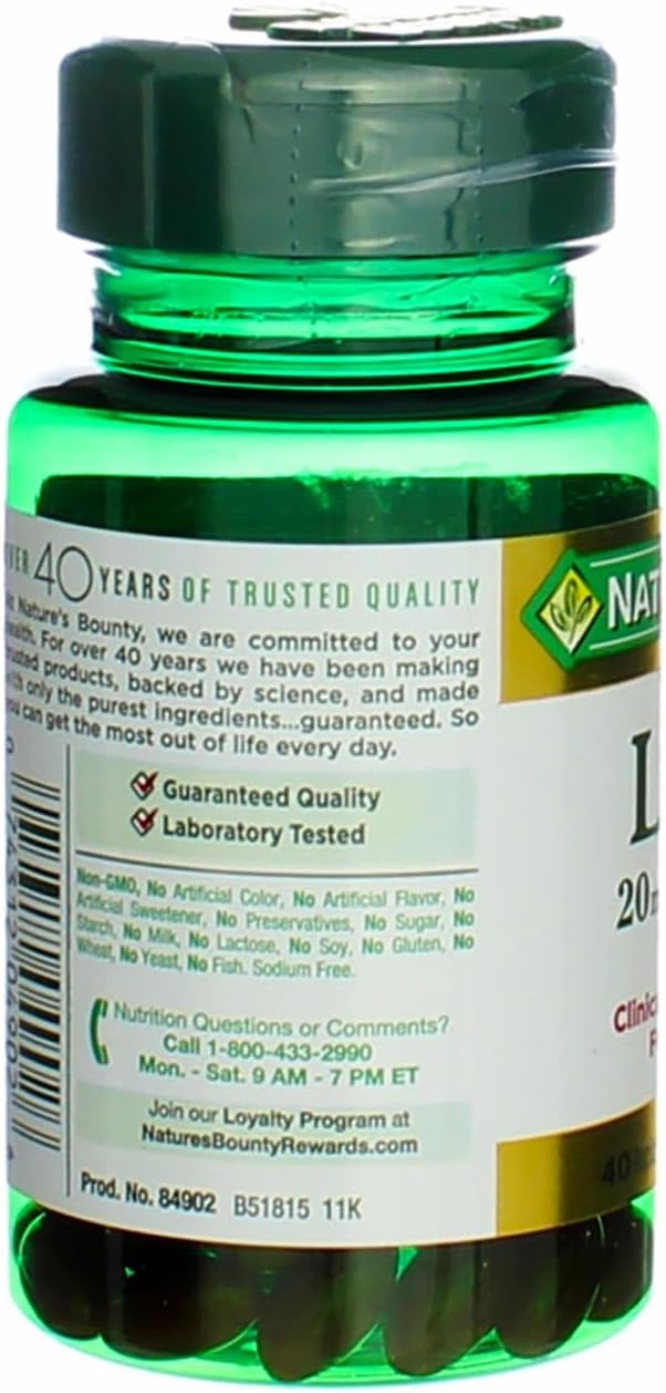 Nature's Bounty Lutein - 20 mg 40 Softgels