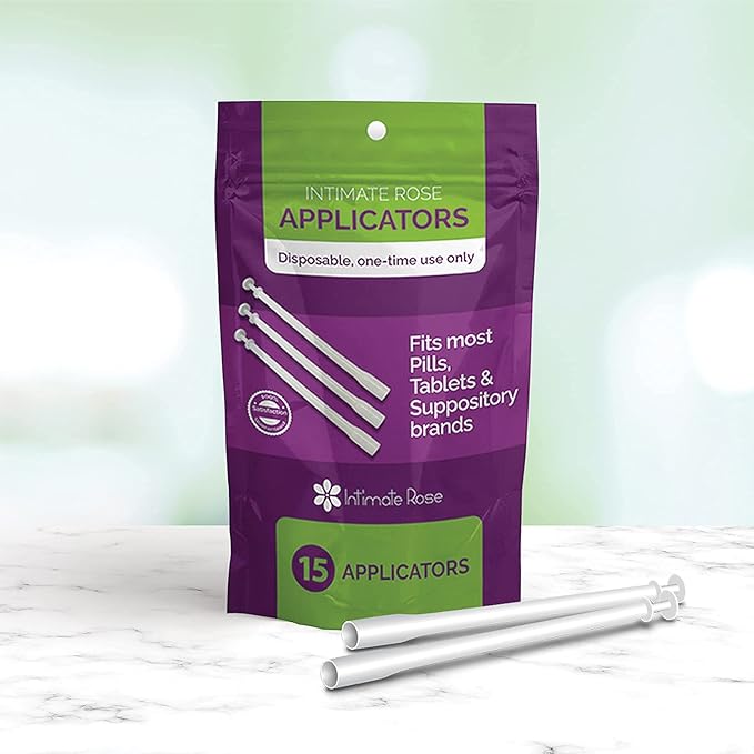 Intimate Rose 15 Count Vaginal Suppository Applicator - Fits Most Boric Acid Suppositories & Vaginal Suppository - Individually Wrapped Suppository Applicators from