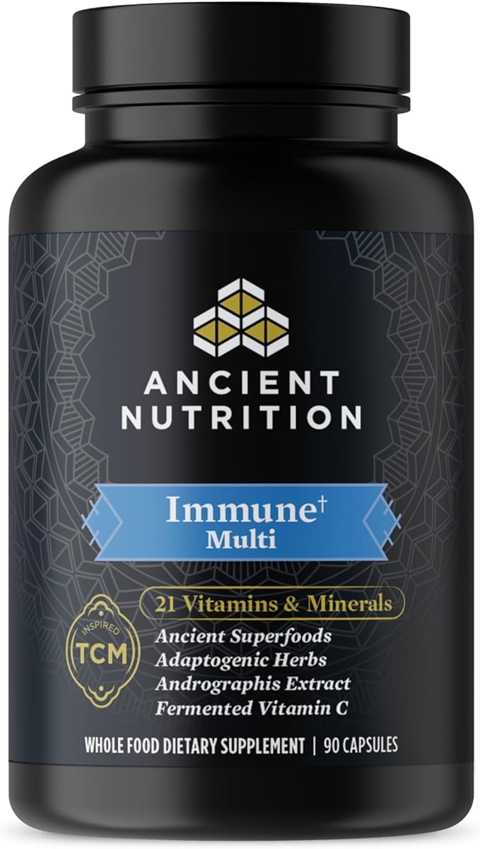 Ancient Nutrition Multivitamin for Immune Support, 21 Vitamins 90 Capsules