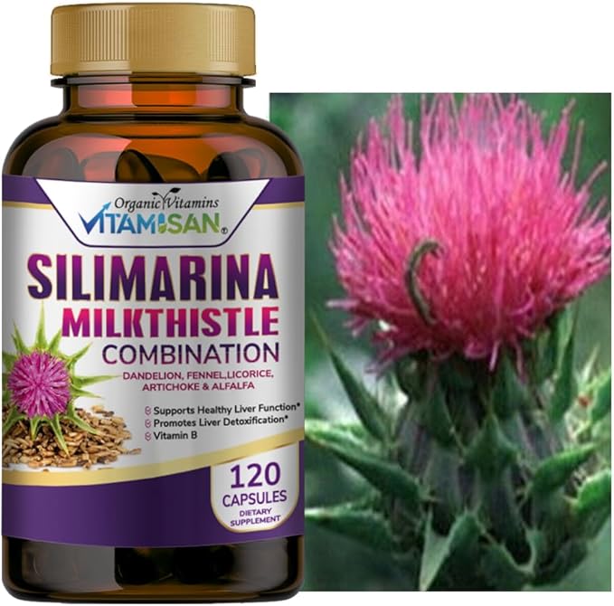 Milk Thistle silimarina with Dandelion, Fennel. 120 Capsules