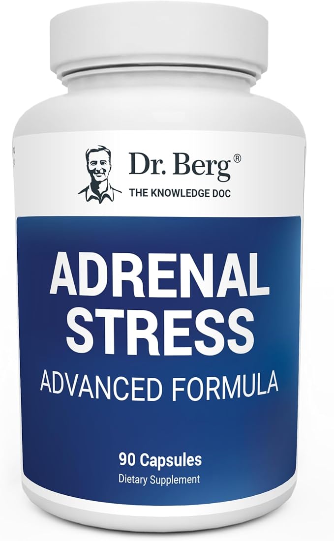 Dr. Bergโs Adrenal Stress Advanced Formula - Adrenal Support Supplements for Stress, Mood and Energy Support - Adrenal Supplements - Cortisol Manager with Ashwagandha - 90 Capsules