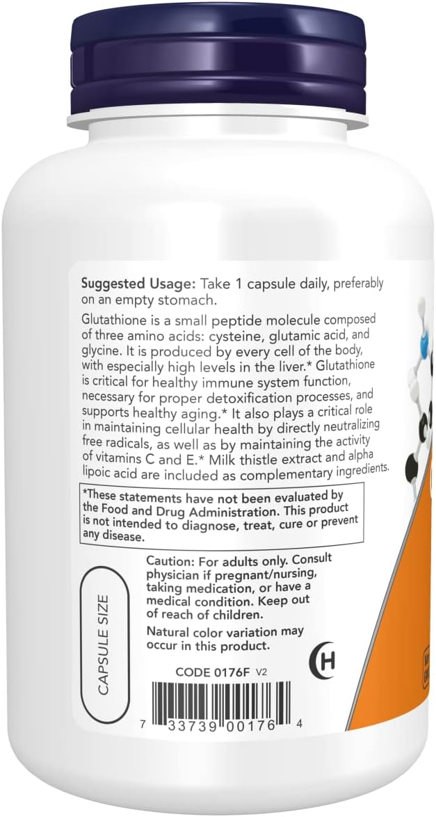 NOW Supplements, Glutathione 500 mg, 120 Veg