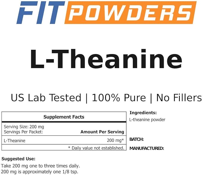 L-Theanine Powder 100% Pure, Non-GMO, Vegan, (25 Grams)