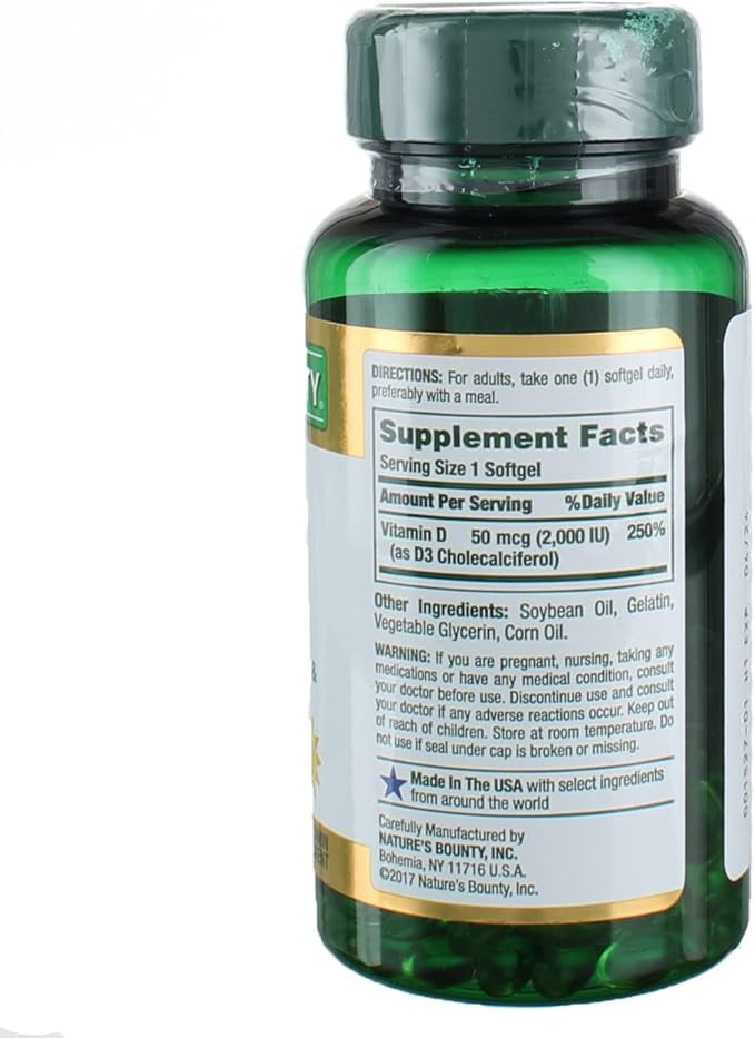 Nature's Bounty D3-2000 IU Super Strength 150 Softgels, 6