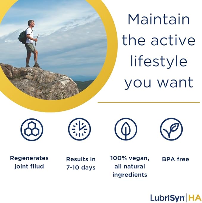 LubriSynHA Human Joint Supplement, Grape 3 x 11.5oz – All-Natural, High-Molecular Weight Hyaluronic Acid HA - Joint Support for Women & Men – Promotes Healthy Joint Function, Made in USA, Vegan