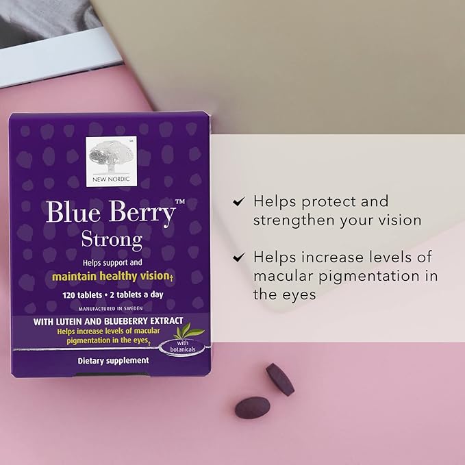 NEW NORDIC Blue Berry Strong 120 Tablets 1)