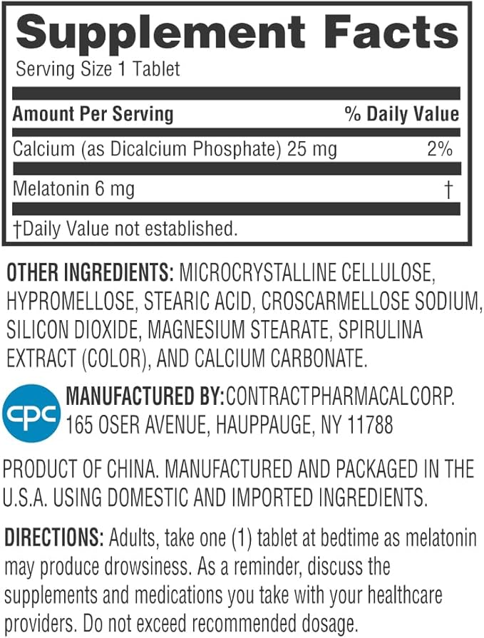 Earth's Splendor Melatonin 6 MG Bilayer 60 Count 2 Month