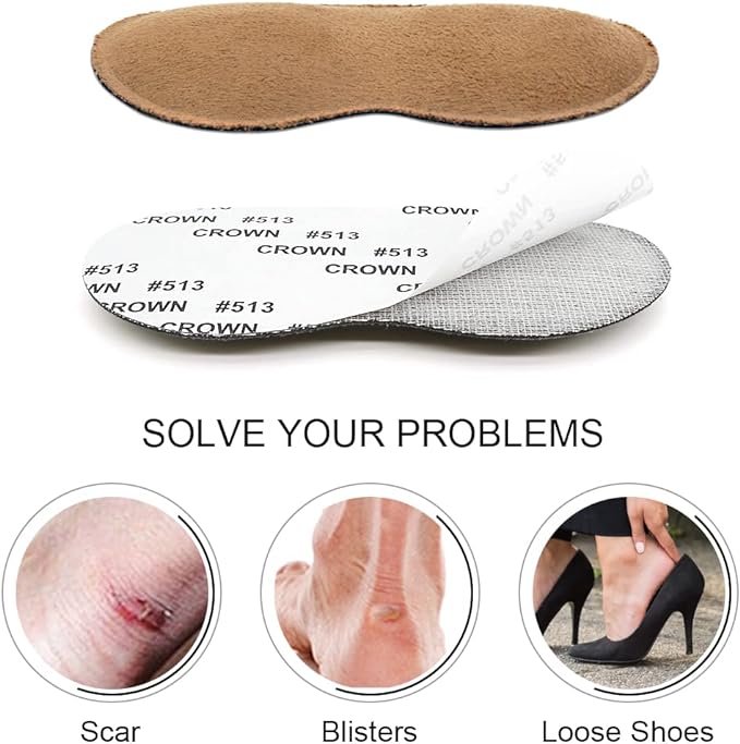 Dr.Foot Heel Grips for Men and 2pairs(Brown)