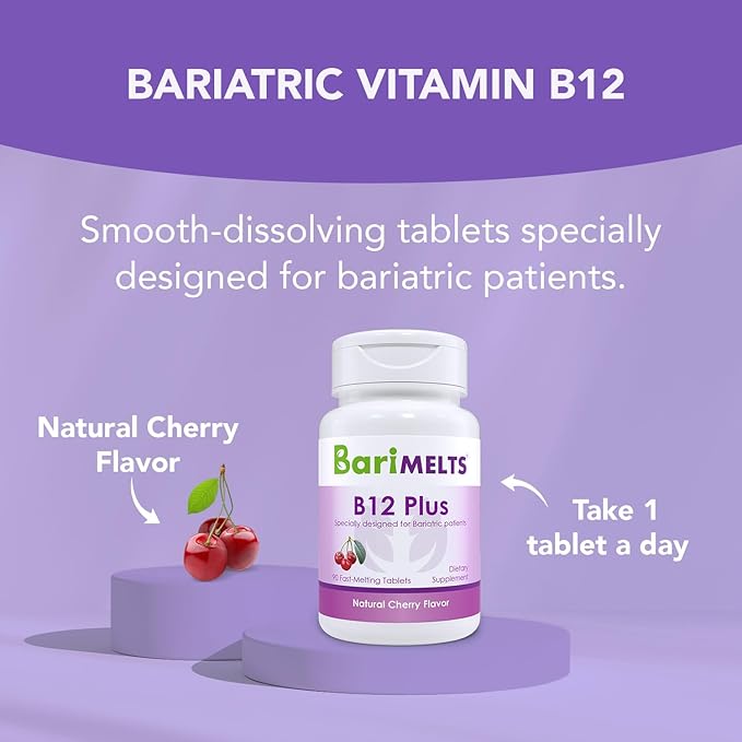 BariMelts Vitamin B12 Plus 3 Month (90 Fast-Dissolving B12, Vitamin B6, Methylated