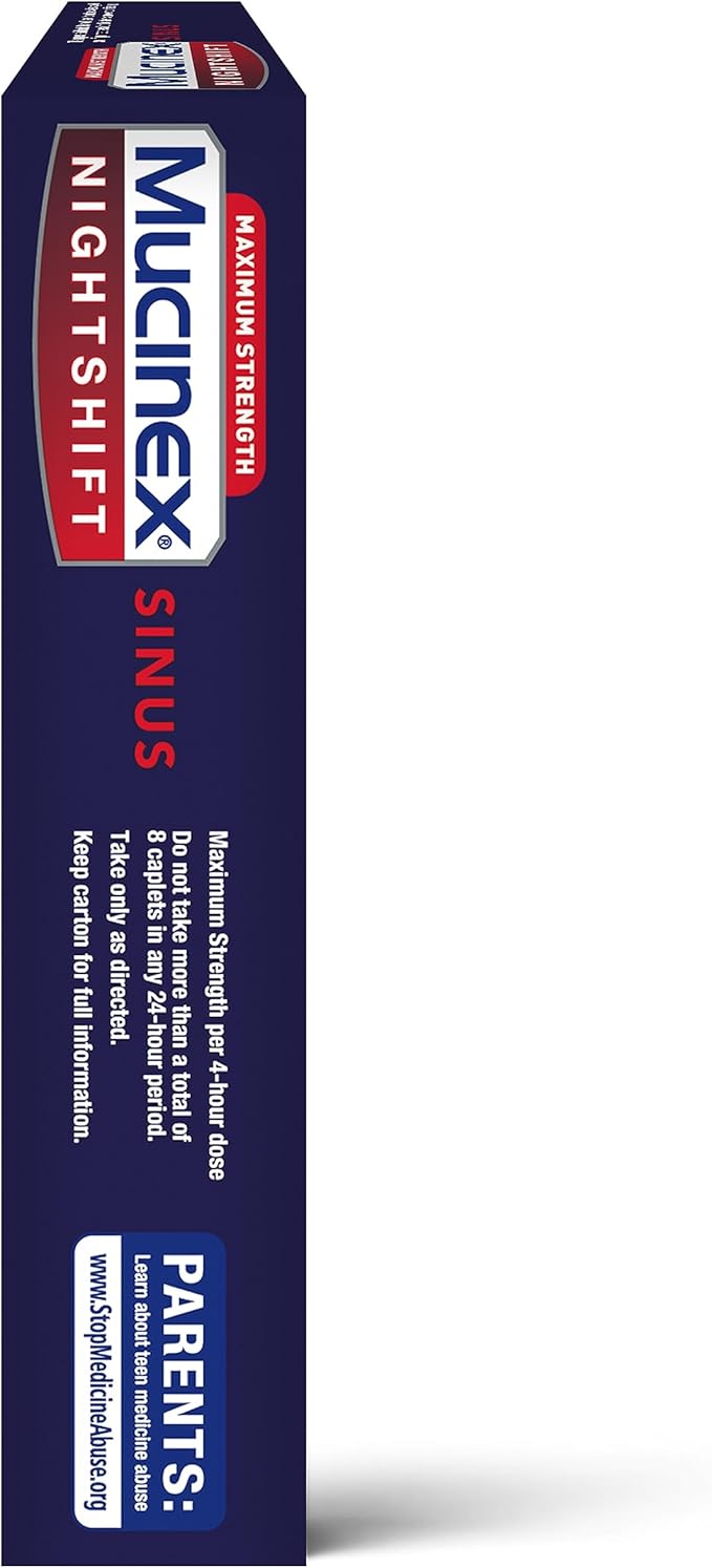 Mucinex Nightshift Sinus, Maximum Strength Powerful 20 Fast