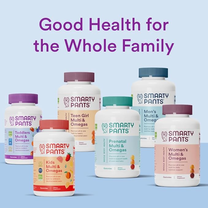 SmartyPants Organic Toddler Multivitamin Gummies: Probiotics, 3 (ALA), D3, C, B12, B6, B6, Vitamin 60 Count (30 Day