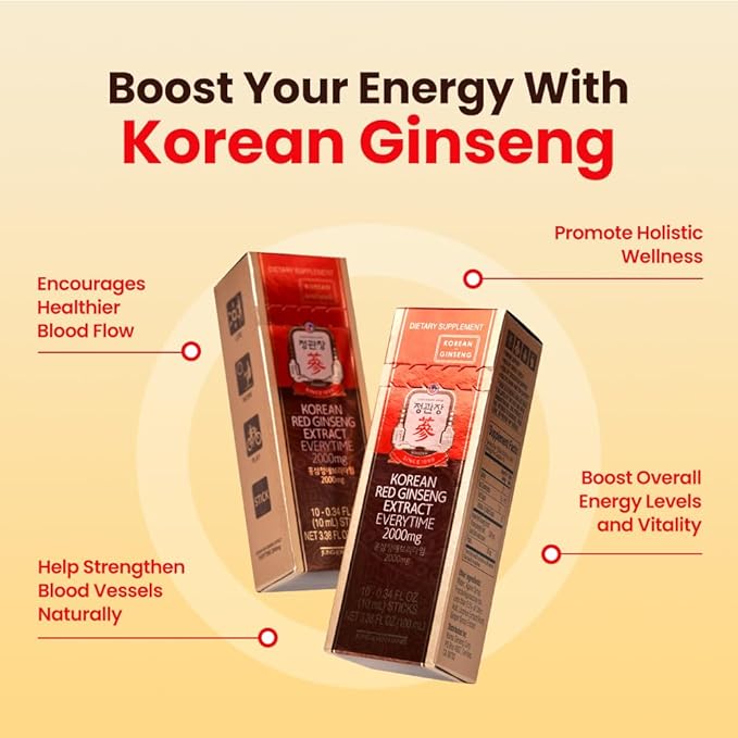 JungKwanJang Ginseng Everytime Extract Stick 2000mg, Brain 10 Count