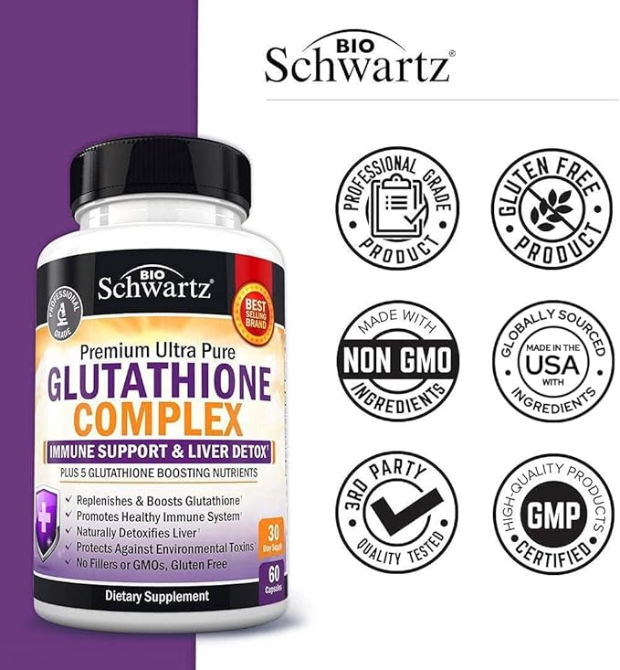 Glutathione Supplement Liver Detox with Quercetin 500mg 60ct 60ct