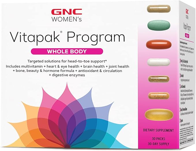 GNC Women's Whole Body Vitapak 7 Step Omega-3, Calcium 30 Count