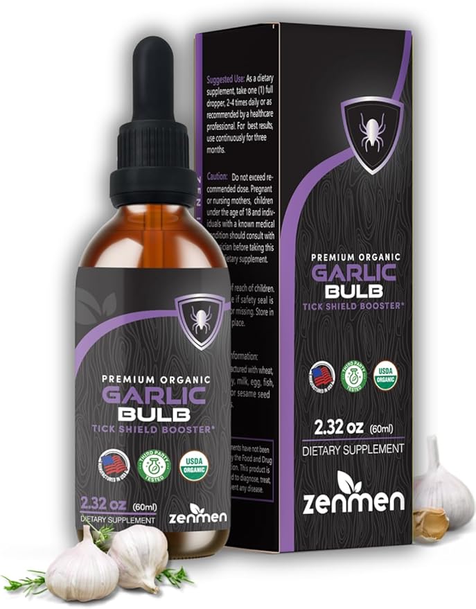 Organic Garlic Tincture 2.32 oz 60ml, Vegan,