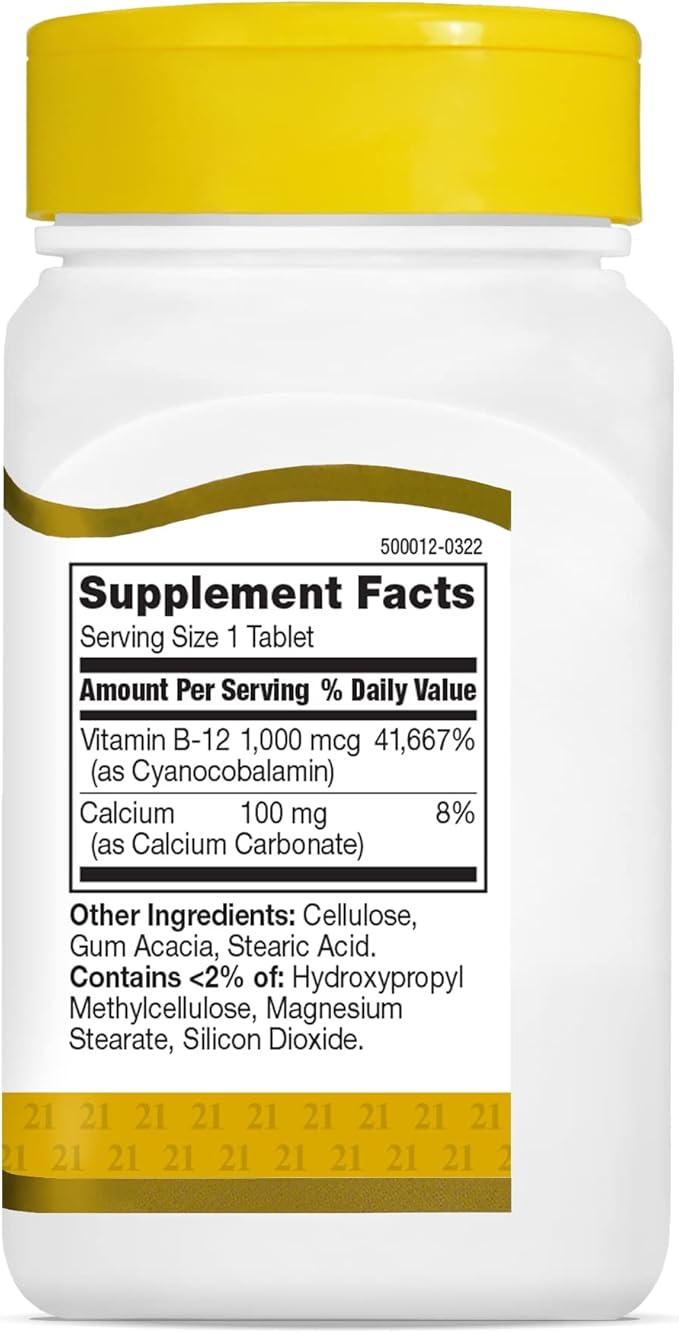 21st Century B 12 1000 mcg 110 Count