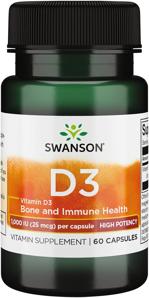 Swanson High Potency Vitamin D-3 1000 (25 mcg) 60 Capsules