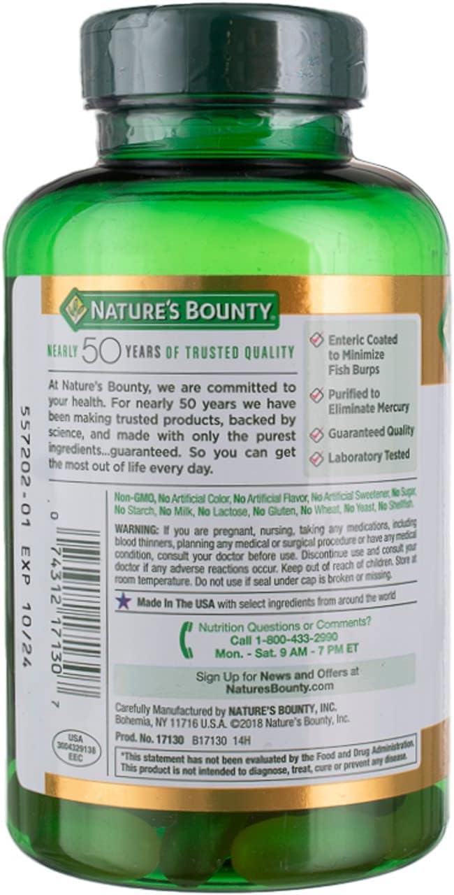 Nature's Bounty Fish Oil 2400 mg 90 Softgels 3)
