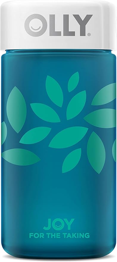 OLLY Joy Jar Gift, Easy Refillable Glass Bottle Vitamin Container, Holds Up to 120 Vitamin Gummies, Limited Edition 2022