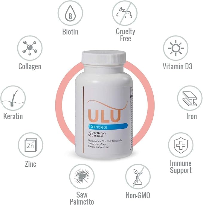 Vitamins for Hair Growth and Thickness Men & Women 34 All Natural Ingredients Biotin Collagen B-12, Zinc, Keratin, Saw Palmetto and More. 30-Day Supply 90 Hair Growth Pills