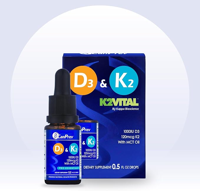 CanPrev D3 & K2 Drops - MCT Oil Base, 15ml Liquid Vitamin Supplement, 450 Drops with 250IU D3 & 30mcg MK-7 K2, Supports Strong Bones & Teeth, Easy-to-Take Formula, Free from Gluten, Dairy, Soy & Sugar