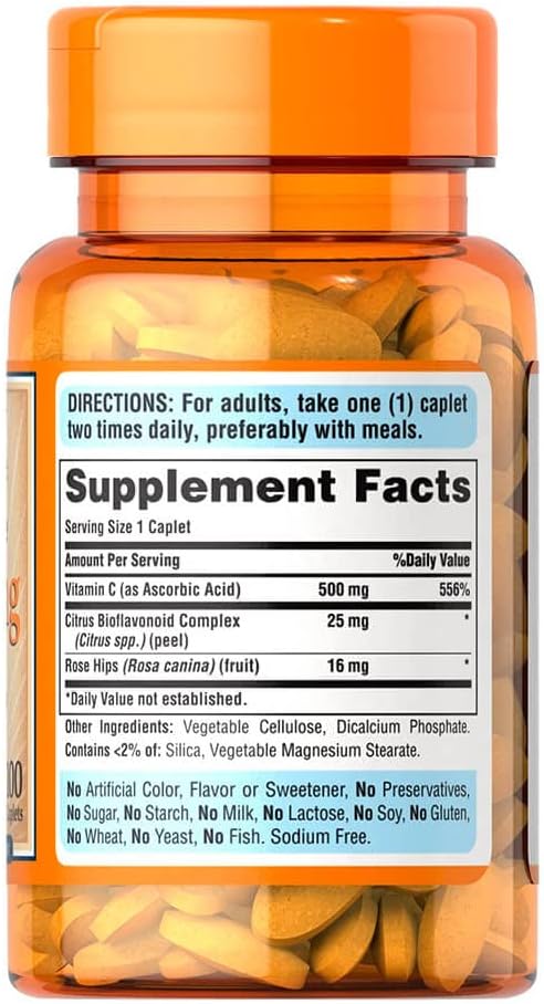 Puritan's Pride Vitamin C-500 mg 100 Caplets