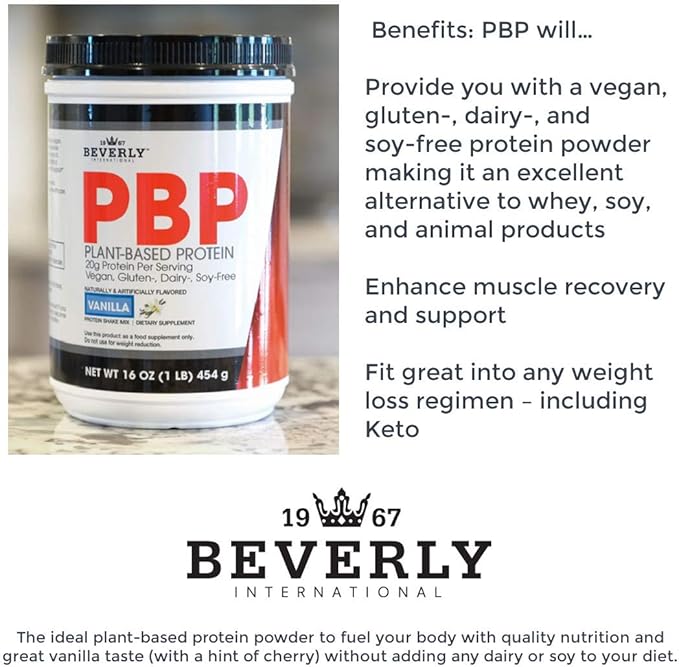 Beverly International PBP, Plant Based Protein. 21g Protein (15 Servings) 1lb. Complete