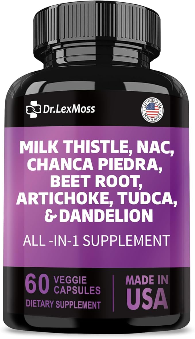 Milk Thistle 3000mg NAC Chanca Piedra 2000mg Artichoke 2000mg Beet 2000mg Dandelion 1000mg, Liver 60 Capsules