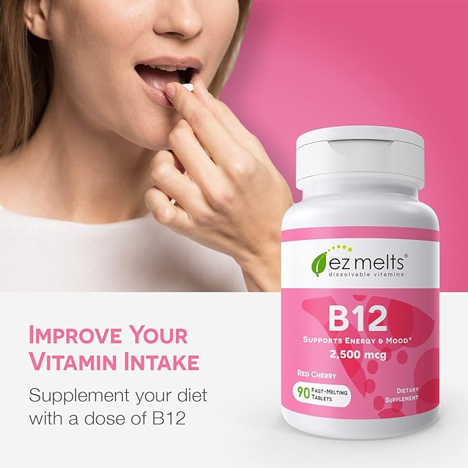 EZ Melts B12 Sublingual Vitamin 2,500 3-Month Supply