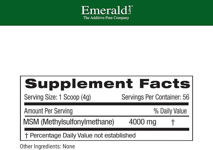 EMERALD LABS MSM Powder 4,000 mg 8 Oz