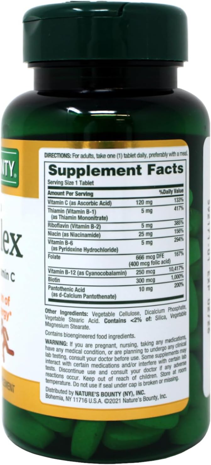 Nature's Bounty B-Complex with Folic Acid 125 Tablets 4)