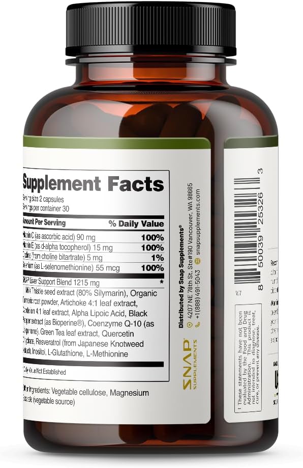 Snap Supplements Liver Health Support Supplement, 60 Count 2)