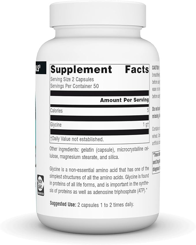 Source Naturals Glycine 500 mg Amino 200 Capsules