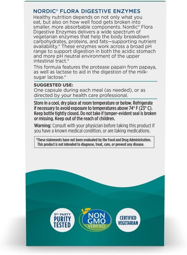 Nordic Naturals Nordic Flora Digestive Enzymes 45 Capsules 45 Servings