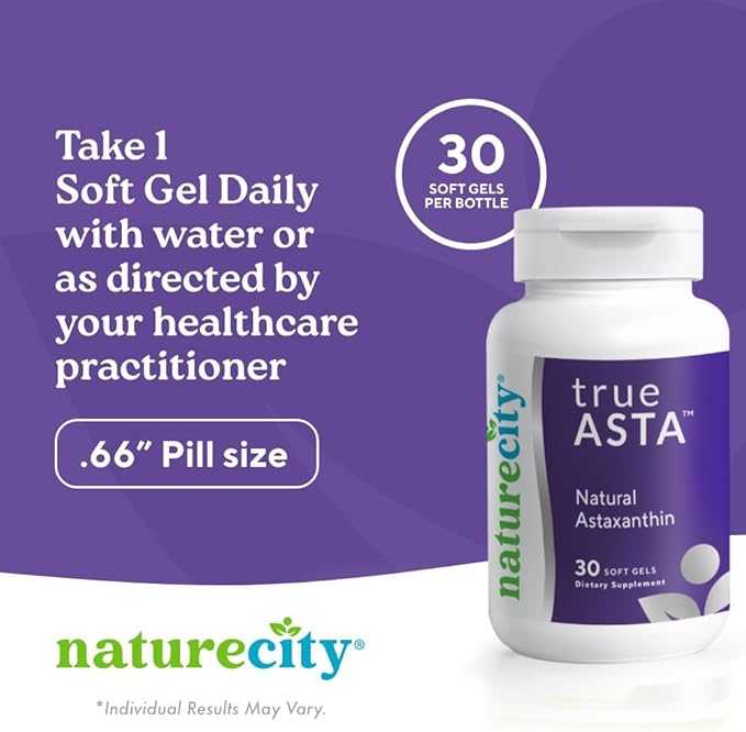 True-Asta AstaReal Natural Astaxanthin Supplements 6mg (30 Soft