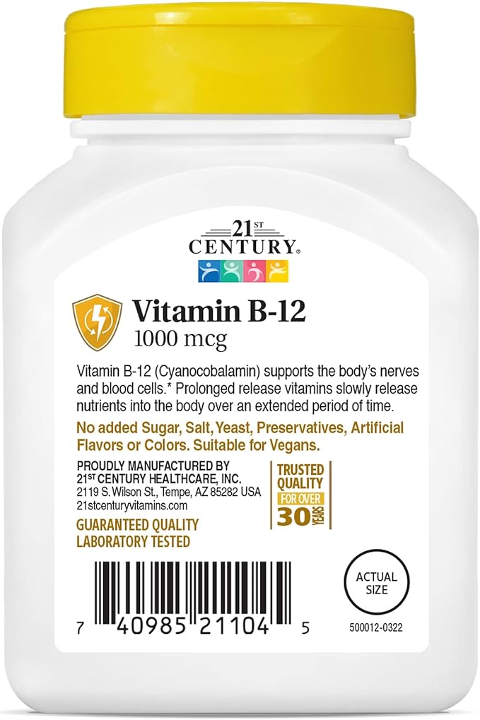 21st Century B 12 1000 mcg 110 Count