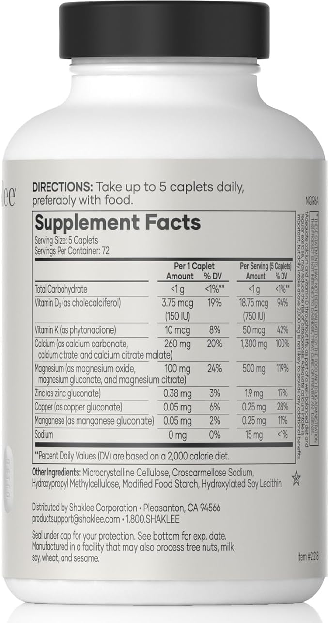 Shaklee OsteoMatrix® - Build & Maintain Strong Bones - 100% DV Calcium & Magnesium - Vitamins D & K - Zinc, Manganese - Clinically Tested for Absorption - 360 Caplets