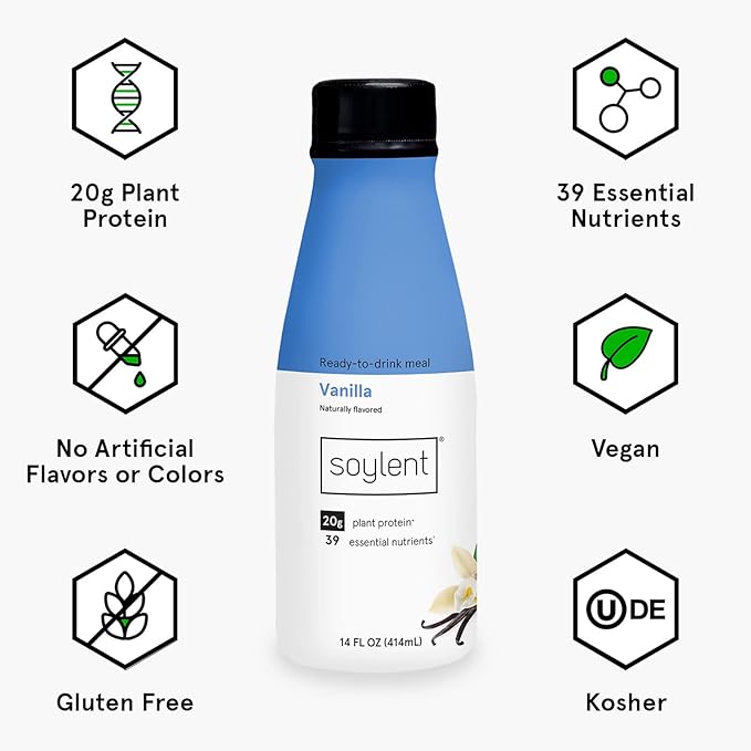 Soylent Meal Replacement Shake, Seasonal Sampler 20g Complete 14oz, 12 12 Pack