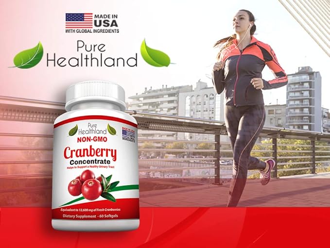 Non GMO Cranberry Concentrate Supplement Pills for Urinary Tract Infection UTI. Equals 12600mg Cranberries. Triple Strength Kidney Bladder Health for Men & Women. Easy to Swallow Softgels, 3 Bottles