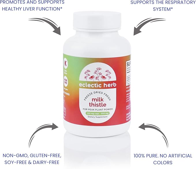 ECLECTIC INSTITUTE Raw Freeze-Dried Non-GMO Milk Thistle 120 CT