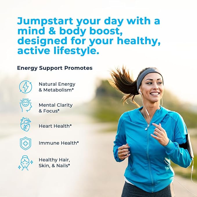 VitaMedica | Energy Support Multivitamin w B Complex | Energy Booster | Vitamin B6 & B12 | Clarity & Focus | Biotin for Hair, Skin & Nails | Energy Supplements | 90 Ct