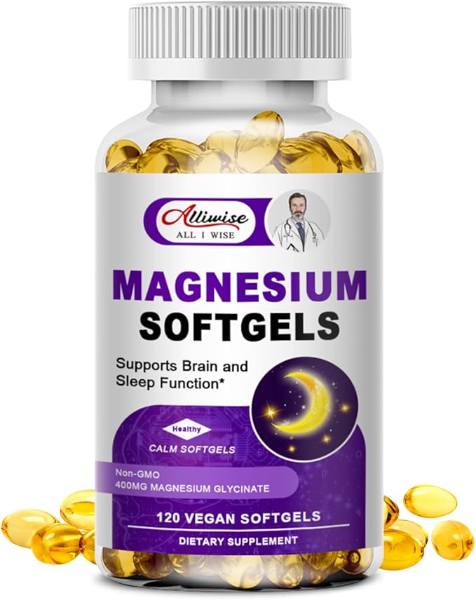 High Absorption Magnesium Glycinate 400mg Softgels 400 mg 100mg Calcium D3 & K2, for