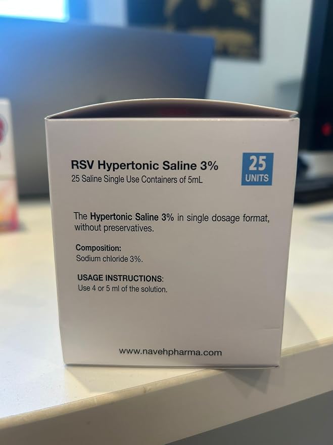 NAVEH PHARMA 3% Hypertonic Saline Solution 3% Concentration (25 Vials 0.17 FL