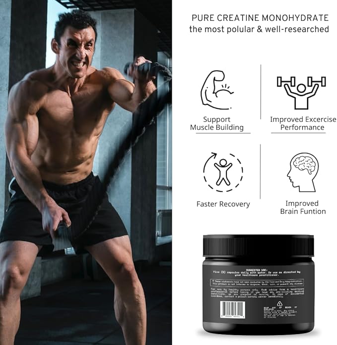 Creatine Monohydrate Pills 5g - creatine Tablets, creatine Pills for Men, Women, creatina en capsulas *USA Made & Tested* Unflavored, creatine monohydrate Powder alt, 150 Tablets 30 Servings
