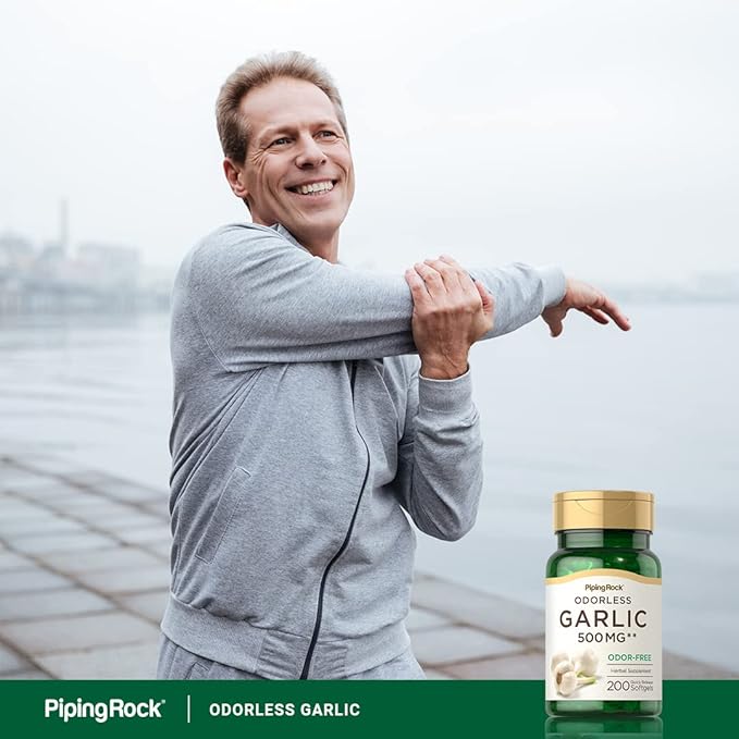 Piping Rock Odorless Garlic Softgels 500mg | 200 Pills