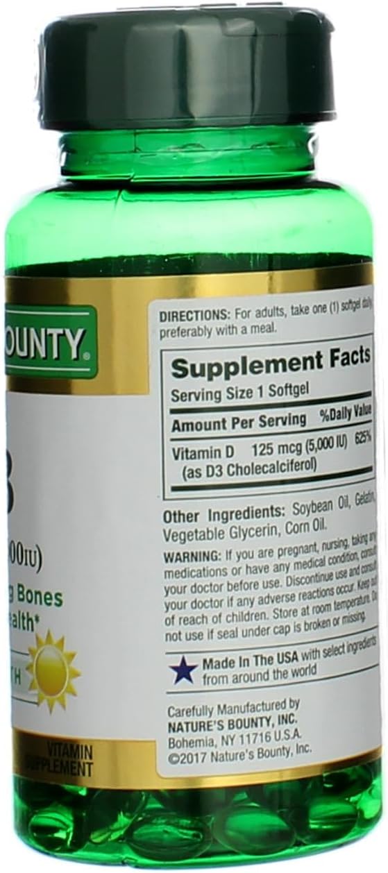 Nature's Bounty, D 5000 Iu Softgels, 100 ct